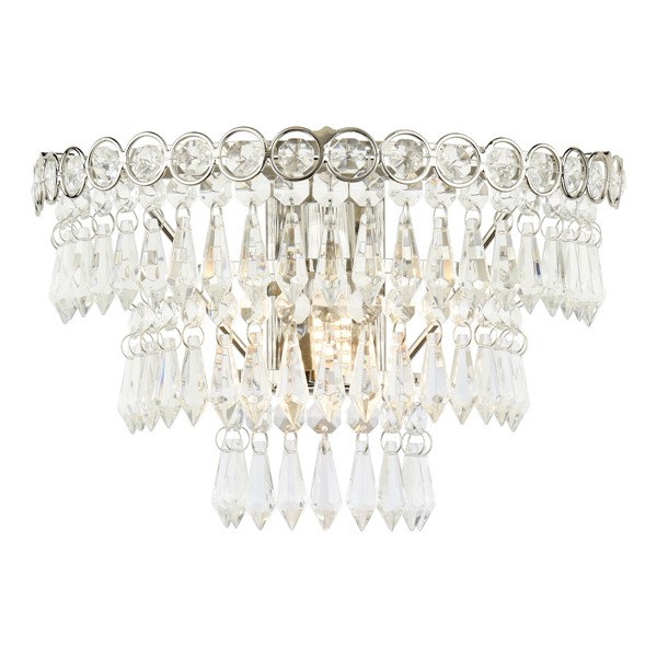 (image for) Laura Ashley Enid Wall Light Faceted Glass and Polished Nickel